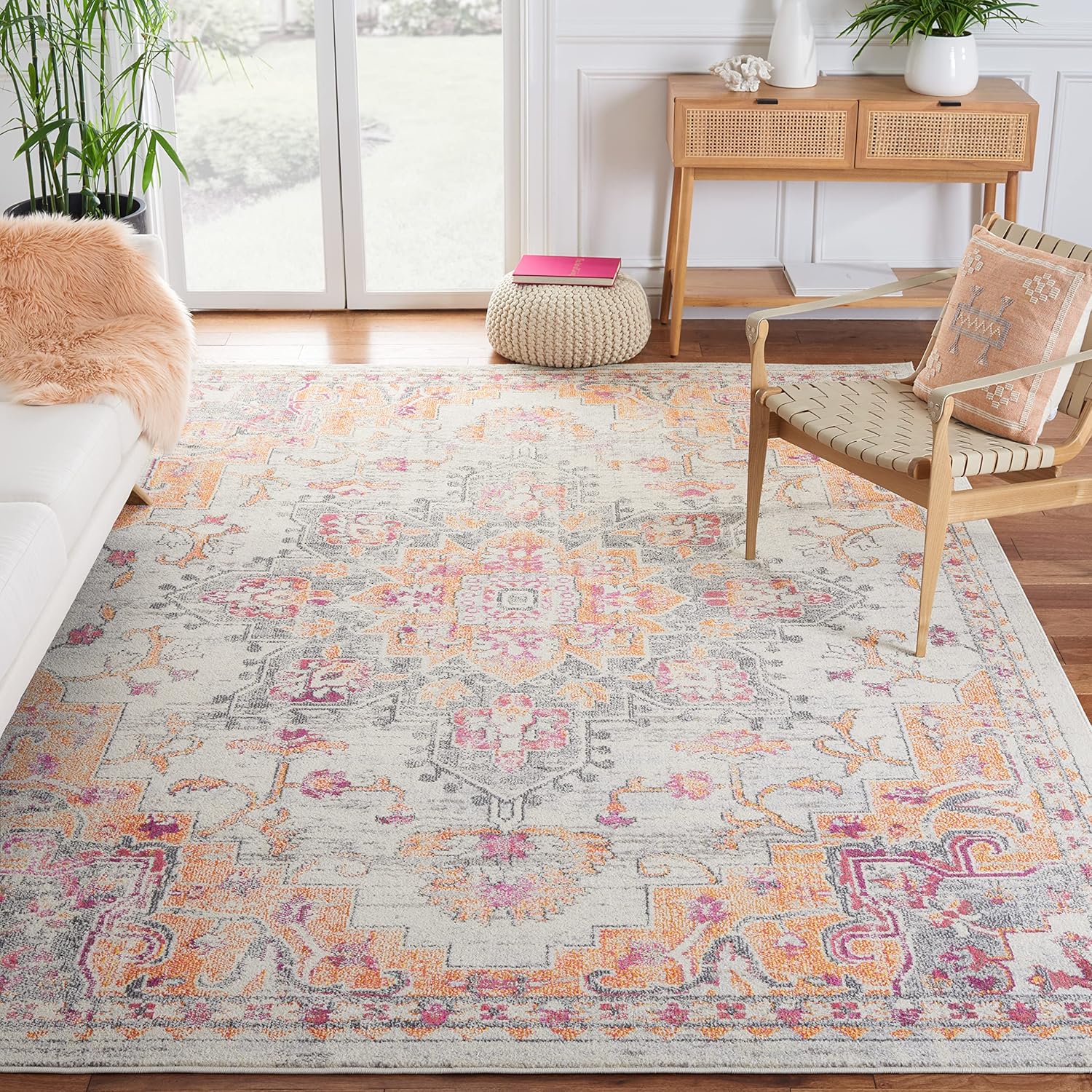 Area Rug - 8' x 10', Beige & Orange