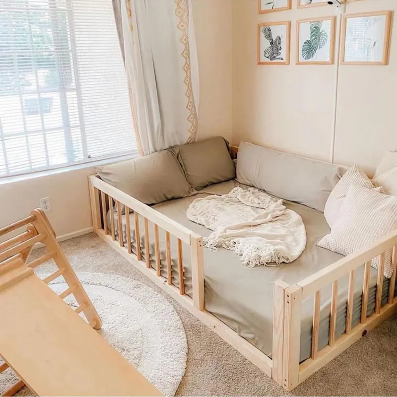 Natural Solid Wood Montessori Floor Bed