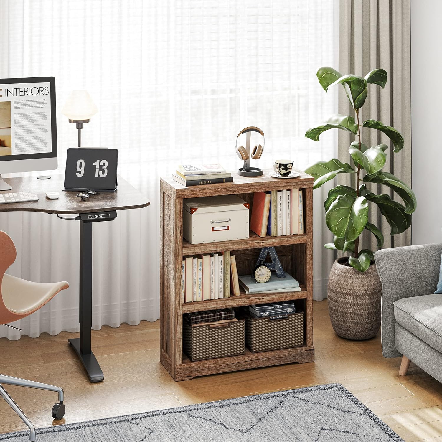 3-Tier Bookcase Display Storage Shelves