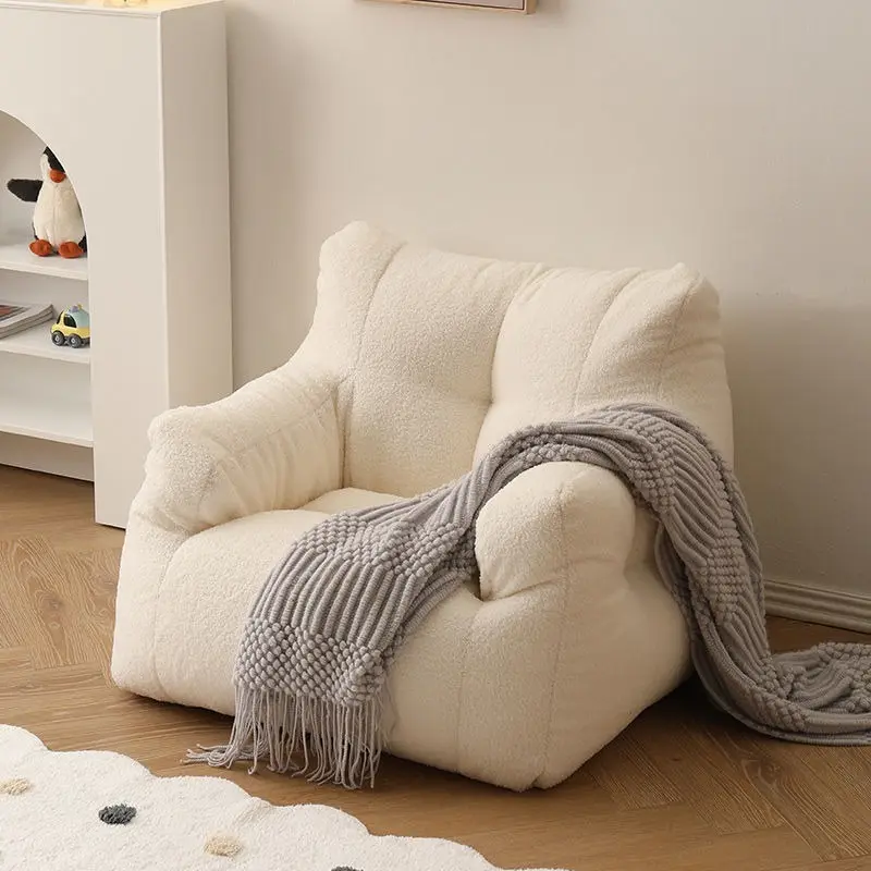 Soft Couch Kids Sofa Velvet Surface Rice White