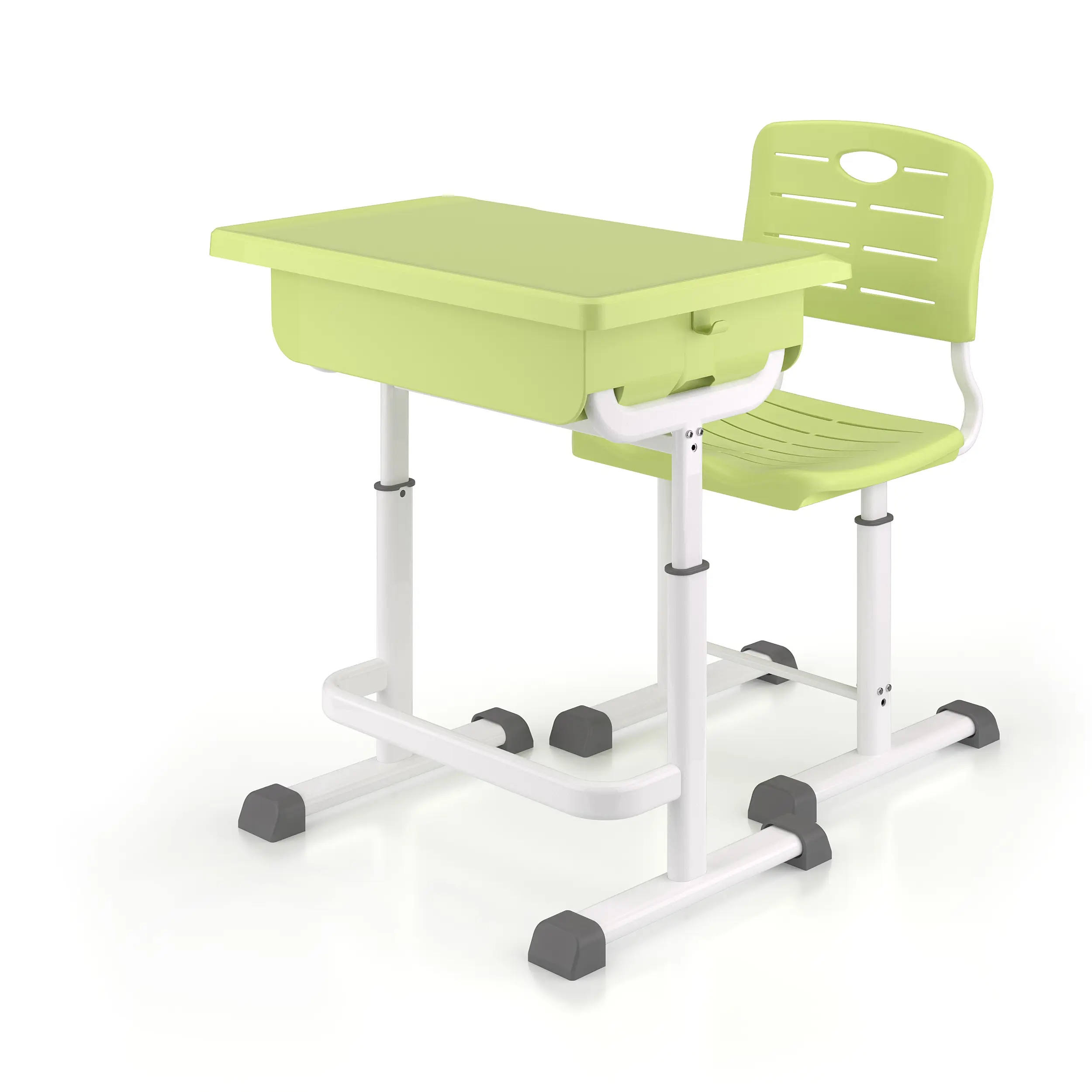 Height Adjustable Student Desk and Chair Set Apple Green